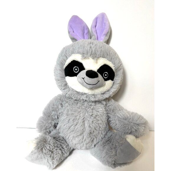 Sloth Plush with Bunny Ears Easter Stuffed Animal Toys Brown Gray Lot of 2 - Picture 6 of 11